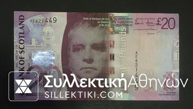 SCOTLAND 20 Pounds 2007 AU+